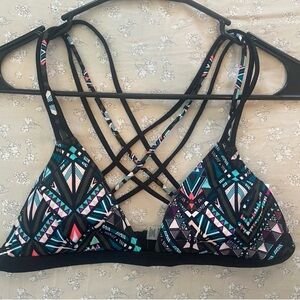 Victoria’s Secret Geometric Strappy Bikini Top Small